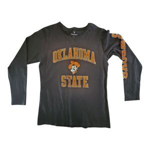 Fanatics Oklahoma State Cowboys Womans  Shirt  Medium Black Cotton OSU Crew Neck
